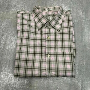 [XL]Peter Millar Gray Pink Plaid  Cotton Dress Shirt